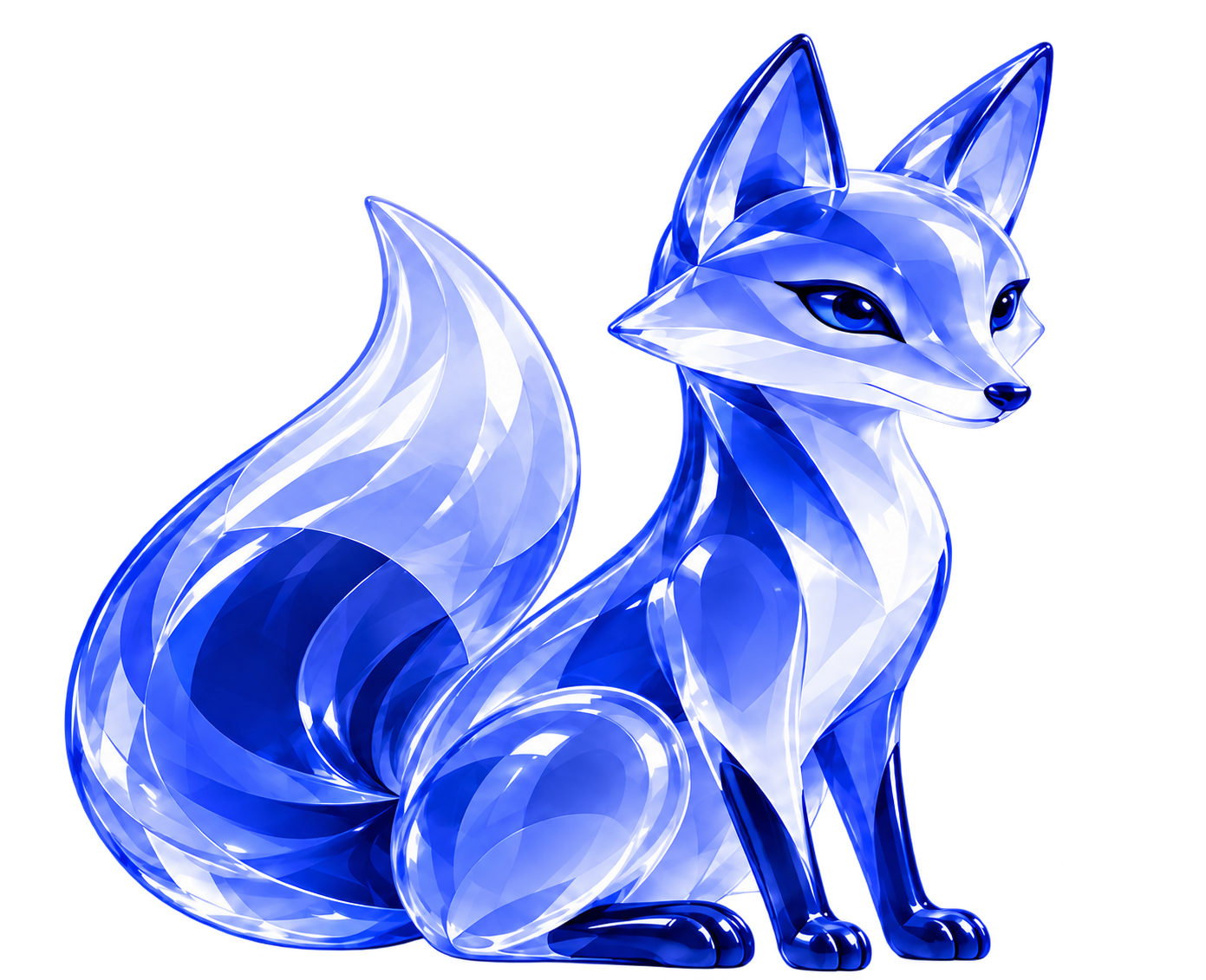 Фирменная стеклянная синяя лиса FOX